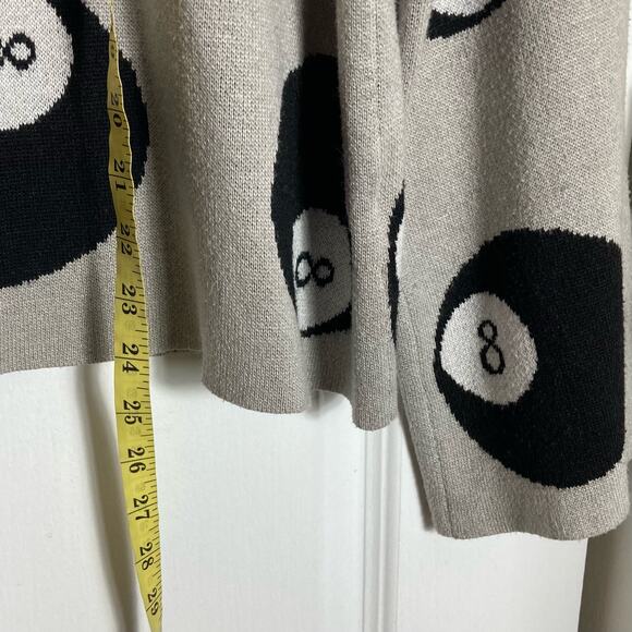 DRESSED IN LALA”The Future Is Now”Sweater M 8-BALL-Print Oversized Bell-Long-Slv - Picture 5 of 7